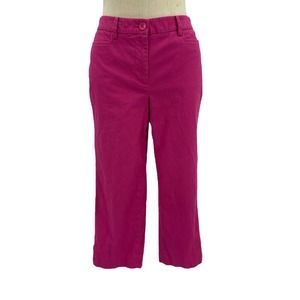 Talbots Perfect Skimmer Slim Leg Capri Pants Size 6 Pink Cropped Career Business